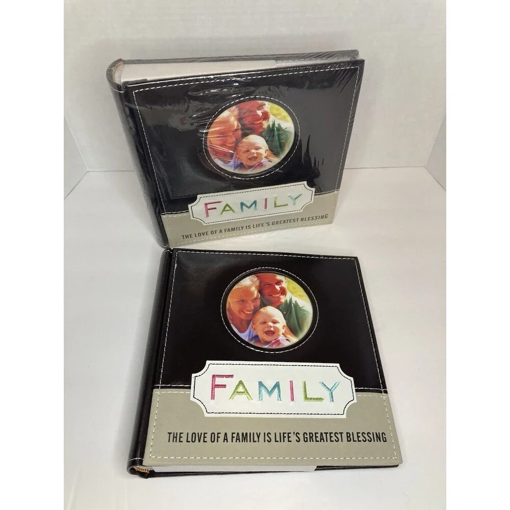 Family Photo Album 2-Up With Memo Space Pocket For Cover Photo Lot Of 2 Albums